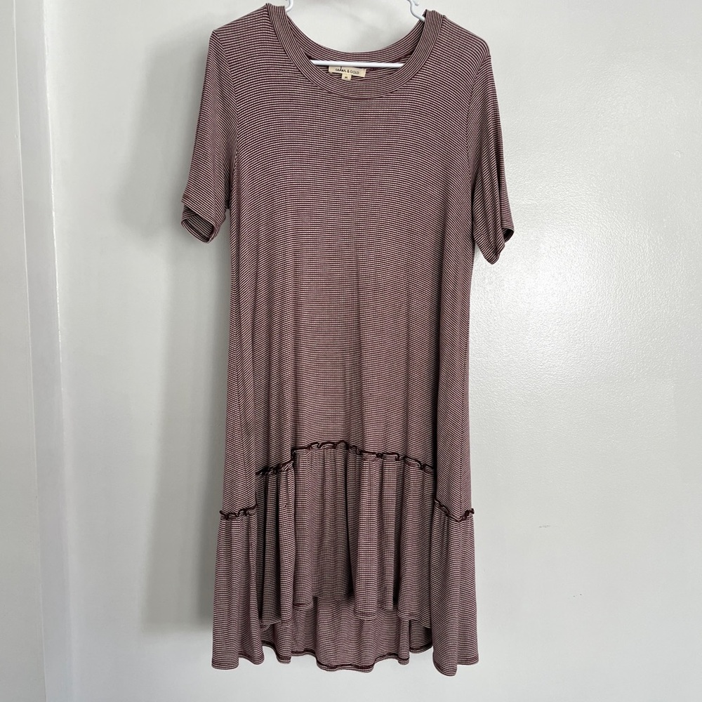 Maroon striped dress